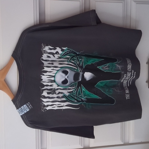 Jack Skellington Gray Metal 2 Nightmare Before Christmas Cotton Crop Tee XL NWT - Picture 2 of 6